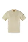 Moncler Women Cotton T-shirt With Pocket In White