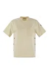 Moncler Women Cotton T-shirt With Pocket In White