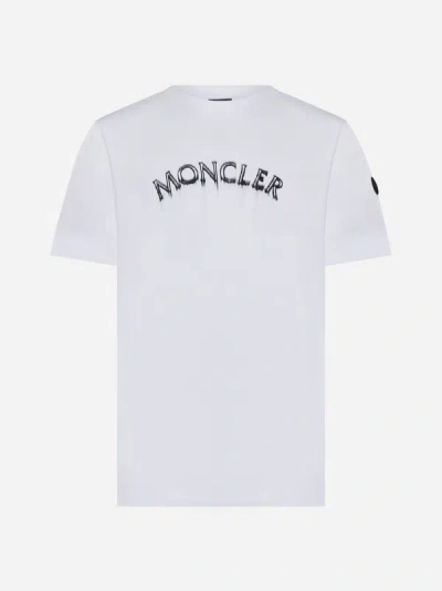 Moncler Logo Cotton Graphic T-shirt In White