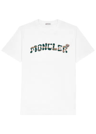 Moncler Logo Cotton T-shirt In Gray
