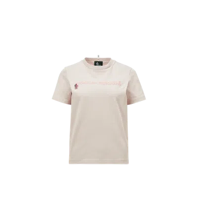 Moncler Logo Cotton T-shirt, Women, Pink, Size: M