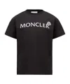 Moncler Cotton Jersey T-shirt With Logo Print Kids In Black