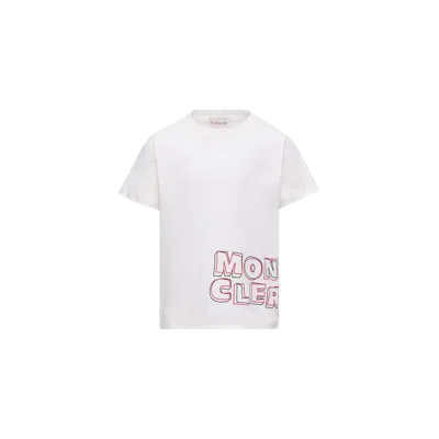 Moncler Kids' T-shirt En Coton À Logo, Garçons, Blanc, Taille: 8a In White