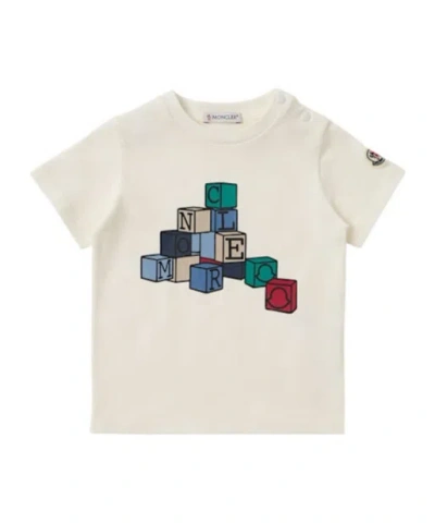 Moncler Kids' Logo Cotton T-shirt -  In White