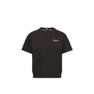 Moncler T-shirt En Coton À Logo, Femme, Noir, Taille: Xs In Black