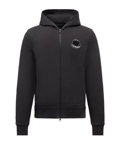 MONCLER MONCLER LOGO-PATCH ZIPPED HOODIE