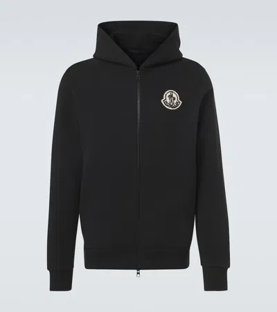 Moncler Mens Black Artist Brand-badge Cotton Hoody In Multi