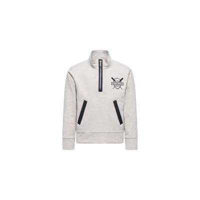 Moncler Kids' Pull À Col Roulé En Coton Stretch Avec Blason Logo, Garçons, Gris, Taille: 8a In Gray