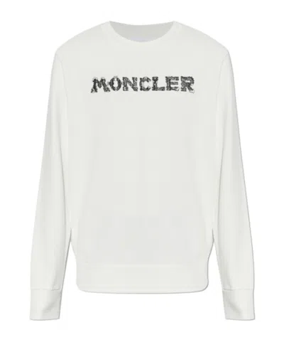 Moncler Logo Crewneck Sweatshirt In White