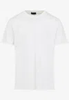 Moncler White Cotton T-shirt With Three-dimensional Logo In White