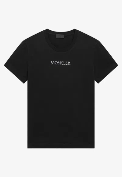 Moncler Logo-embroidered Patch-detail T-shirt In Multi