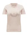 Moncler Logo Crystal-embellished Cotton T-shirt In Pink