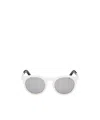 Moncler Logo-debossed Round-frame Sunglasses In Gray