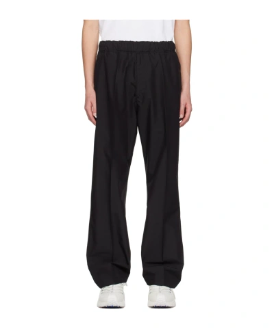 Moncler Logo Decorated Casual Pants In Black
