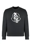 Moncler Contemporary Crew-neck Sweatshirt With Whimsical Logo In Black