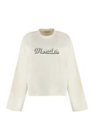 Pre-owned Moncler Logo Detail Cotton Sweatshirt In White