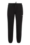 Moncler Cotton Joggers With Elasticated Cuffs And Drawstring Waistband In Black