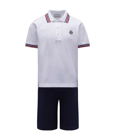 Moncler Logo-detail Cotton Tracksuit Set In White