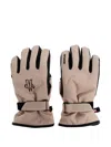 Moncler Logo-detail Padded Gloves In Brown