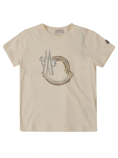 Moncler Kids' Logo Detail T-shirt In White