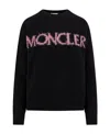 Moncler Logo Detailed Crewneck Knitted Jumper In Black