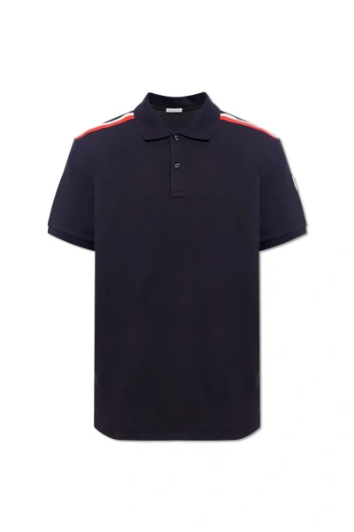 Moncler Logo Detailed Polo Shirt In Navy