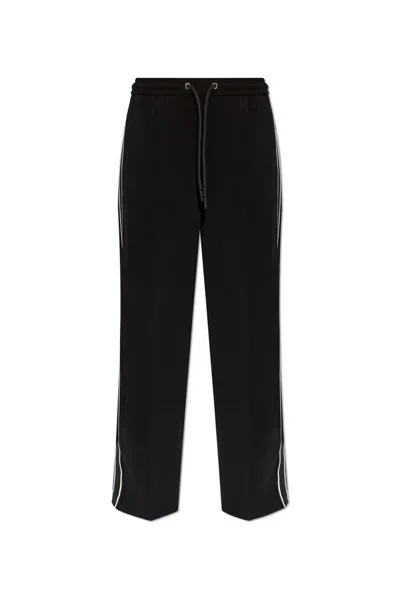 Moncler Satin Track Pants In Black