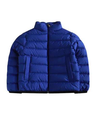 Moncler Logo Down Jacket In Blue