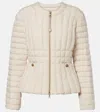 Moncler Menthe Vertical-quilted Short Down Jacket In Neutral