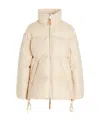 Moncler Logo Down Jacket In Nude
