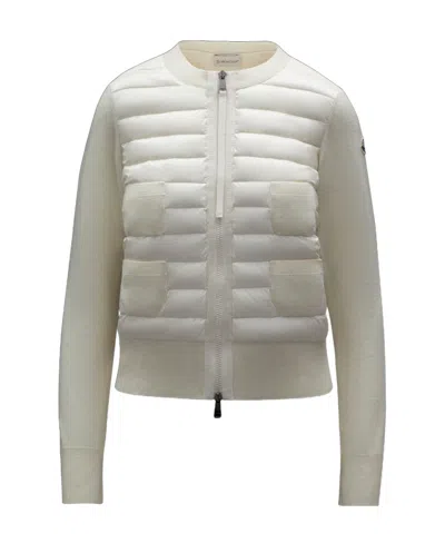 Moncler Padded Wool Cardigan, Women, White, Size: L