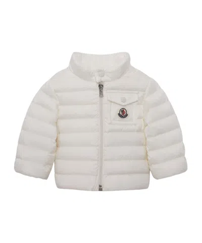 Moncler Logo Down Jacket In White
