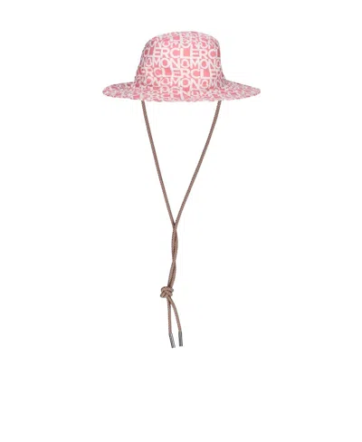 Moncler Logo Drawstring Hat In Pink