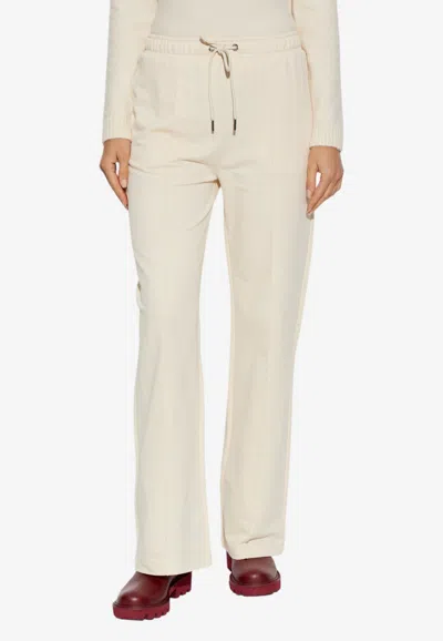 Moncler Logo Drawstring Track Pants In Neutral