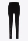 Moncler Brand-embossed Slim-fit High-rise Stretch-woven Leggings In Black