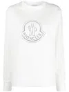 Moncler Logo-embellished Cotton Sweatshirt In White