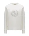 Moncler Logo Cotton-blend Jersey Sweatshirt In White