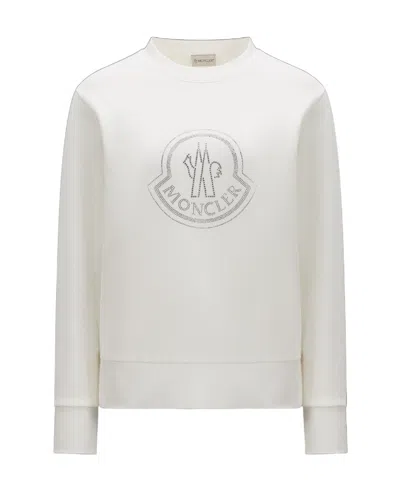 MONCLER MONCLER EMBELLISHED LOGO CREWNECK SWEATSHIRT