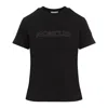 Moncler Logo Embellished Crewneck T-shirt In Nero