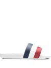 Moncler Basile Embossed Sliders In White