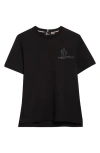 Moncler Logo Embellished T-shirt In Black