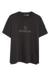 Moncler Logo Embellished T-shirt In Black