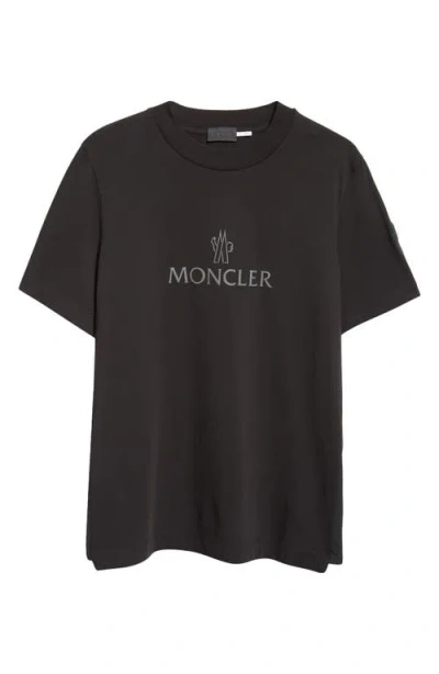 Moncler Logo Embellished T-shirt In Black