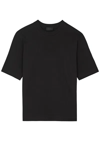 Moncler Logo-embossed Cotton T-shirt In Black