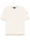 Moncler Embroidered-logo Cotton T-shirt In Neutrals