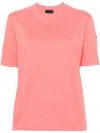 Moncler Logo-embossed Cotton T-shirt In Pink