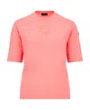 Moncler Logo-embossed Cotton T-shirt In Pink