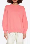 Moncler Logo Embossed Crewneck Sweatshirt In Pink