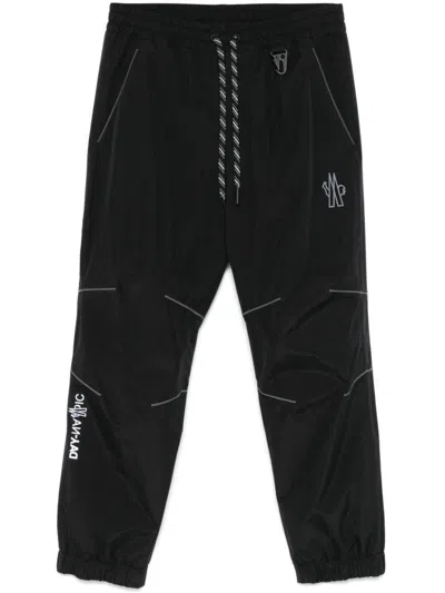 Moncler Logo Embossed Drawstring Sweatpants In Black