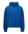 Moncler Logo Embossed Hoodie In Blue